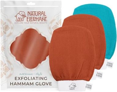 Natural Elephant Exfoliating Hammam Glove (2 Orange and 1 Teal (Pack of 3))