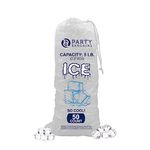 Party Bargains Plastic Ice Bags 2.2 kg (5LB) - [50 Count] 28 x 48 CM Drawstring Closure Durable 38 Micron Ice-bag Storage