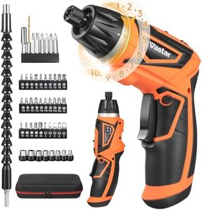 Vastar 7.2V Cordless Screwdriver, Electric Power Screwdriver Set with Rechargeable Battery & Pivoting Handle, 320RPM/10+1 Torque Small Automatic Screw Driver Kit with 47Pcs Bits/LED Front Light
