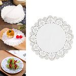 CC wonderland zone 10 Inch White Lace Paper Doilies,Round Disposable Greaseproof Packaging Tableware Placemats-100 pieces