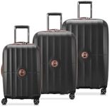 DELSEY Paris St. Tropez Hardside Expandable Luggage with Spinner Wheels, Black, 3-Piece Set (21/24/28), St. Tropez Hardside Expandable Luggage with Spinner Wheels