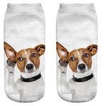 FUREVER GIFTS Jack Russell Terrier Dog Unisex Trainer Socks One Size Polyester 1 Pair