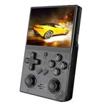 R35PLUS Retro Handheld Game Console ,64G with 10000+ Games,3.5-inch IPS Screen, Linux System,Supports 10 major emulators,Retro Game Console Handheld Emulator Console (Black)