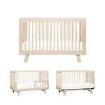 Babyletto Hudson 3-in-1 Convertible Crib with Toddler Bed Conversion Kit, Washed Natural