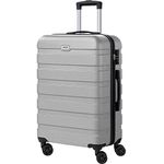 AnyZip Luggage PC ABS Hardside Lightweight Suitcase with 4 Universal Wheels TSA Lock Checked-Medium 24 Inch（Silver）