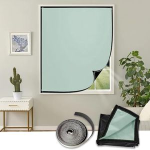 No Drill Portable Blackout Shades 100 x 135 cm, UV Protection Sun Protection, Easy to Stick on No Drillchild Safe Portable Blackout Shades, Black Out, with Nano Tape for Travel Rv Car, Green