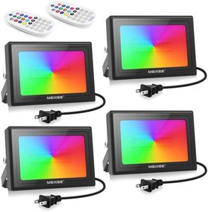 MEIKEE 35W RGB LED Flood Lights, 350W Equivalent Flood Light with Remote Control, Indoor Outdoor IP66 Waterproof Colored LED Floodlight, Dimmable Wall Washer Light Party Stage Lighting 4 Pack