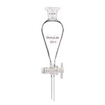 stonylab Borosilicate Glass 60 ml Heavy Wall Conical Separatory Funnel with 19/26 Joints and PTFE Stopcock, 60 ml