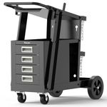TOOLIOM Welding Cart with 4 Drawers Cabinet,Rolling Welder Cart for TIG MIG Welder and Plasma Cutter 360° Swivel Wheels Welding Trolley