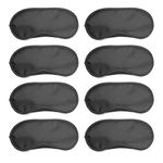 Eye Mask, 10Packs Elastic Strap Soft Blindfold Travel Sleeping Artifact(Black)