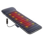 Snailax Massage Mat with Heat, 10 Vibrating Motors Full Body Massager Cushion for Relieving Back Lumbar Leg