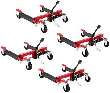 GarveeTech Car Wheel Dolly Jack Set, 6000LBS Capacity Wheel Dolly with Hydraulic Tire Jack & Twin Rollers, Heavy Duty Rollers with Foot Pedal for Tire Auto Repair Moving - Set of 4