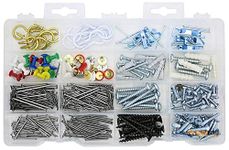 DIY Crafts Assorted Picture Hanging Kit Household Repair and Hanging Kit (Screws; Nails; Wall Anchors; Cup Hooks; Picture Hangers; Push Pins; (Multicolour) (Qty 1 Kit, Multi Purpose Box)