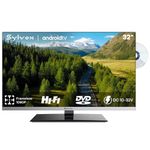 SYLVOX 32 inch Smart TV with DVD Player, Frameless 1080P FHD Small Television, Supports Satellite Decoder, Google Play, WiFi & Bluetooth, Android 12V TV for Home, Motorhomes, Caravans