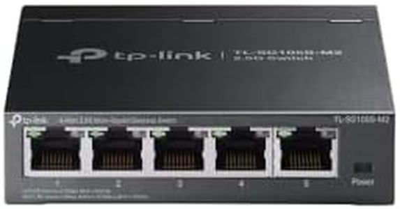 TP-Link 5-Port 2.5G Multi-Gigabit Desktop Switch, All 2.5G Ports, Super-Fast Connections, QoS, Fanless, Suitable for NAS/Server/AP/NVR/4K Video/Computer, Plug & Play, Metal Casing (TL-SG105S-M2)