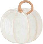 Mud Pie White Pumpkin Bowl, 13" x 12 3/4", Cream