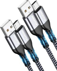 NINGKPOW Cable Micro USB [2Pack 2M] 5V/3A Carga Rápida Cable Android Duradero Nylon Cable Cargador Movil Compatible con Samsung Galaxy S7 S6 Edge S5 J7 J5 J3 A10 A6, Huawei, HTC, LG, Redmi, Kindle