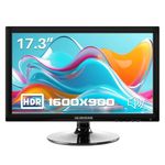 Ulrhzar 17.3 Inch PC Desktop Monitor 1600x900,60Hz LCD Color Display Screen with HDMI & VGA Interface,Built-in Speaker for Home Office Gaming Raspberry Pi PC, VESA Compatible