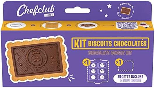 Chefclub - Kit Les Biscuits Chocolatés - Moule à chocolat - Emporte-Pièce - Recette Cuisine Enfant, Jaune