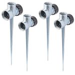 Hourleey 4 Pack 1/2 inch Zinc Alloy Lawn Sprinkler Spike Base, Water Flow Thru Sprinkler for Yard, Lawn, Garden and Grass Irrigation