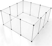 BRIAN & DANY Pet Playpen, Portable Large Plastic Yard Fence for Small Animals, 12 Panels, 27.7 X 19.7 inches, Smoke Grey