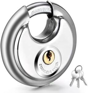 Vervida® Keyed Padlock Stainless Steel Disc Lock with 3 Keys, 3/8 Inch Shackle 70mm, Heavy Duty Lock Outdoor Waterproof Storage Lock for Warehouse, Garage, Storage Locker, and Outdoors (1 Pack)