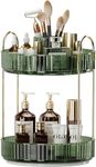 Suicune Rotating Spice Rack, Detachable Lazy Susan Turntable, MultiFunctional Makeup Organizer, Durable Rotating Shelf for Kitchen Dresser Bedroom Dormitory (2 Tier)