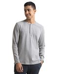 DAMENSCH Men's Regular Fit Cotton Full Sleeve Crew Neck Henley T-Shirt | henley t shirts for men, t shirts for men casual, tshirt for men, mens tshirt, t-shirts for men-M