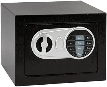 GOLDENKEY Safe and Lock Box Digital Electronic Security Keypad Mini Small Safes with Black Safe Box for Home Office Travel Business Use, 0.236 Cubic Feet