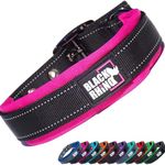 Black Rhino - The Comfort Collar Ultra Soft Neoprene Padded Dog Collar for All Breeds - Heavy Duty Adjustable Reflective Weatherproof (Large, Pink/Black)