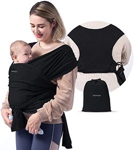 Momcozy Baby Wrap Carrier Slings, Easy to Wear Infant Carrier Slings for Babies Girl and Boy, Adjustable Baby Carriers for Newborn up to 50 lbs, Black