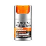 L'Oreal Men Expert Anti-Fatigue Moisturiser, Hydra Energetic Mens Daily Moisturiser With Vitamin C: For Tired Looking Skin, Hydrates And Fights Against 5 Visible Signs Of Fatigue [50ml]