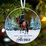 Christmas Ornaments 2024, Farmhouse Horse Ornaments For Christmas Tree, Horse Christmas Tree Ornaments Acrylic Hanging Christmas Decorations, Horse Gifts for Women, Xmas Gifts for Horse Lovers (Horse)