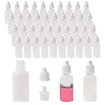 ACHANFLY 50 Pcs 20ml Plastic Dropper Bottle Squeezable Eye Dropper Bottles White Empty Dropper Bottles Liquid Dropper Bottles with Cap for Eye Liquid Essential Oil Paint Sample Bottles