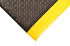 NoTrax 419 Diamond Sof-Tred Safety/Anti-Fatigue Mat with Dyna-Shield PVC Sponge, for Dry Areas, 2' Width x 6' Length x 1/2" Thickness, Black/Yellow