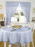 Emma Barclay Molly - Gingham Pencil Pleat Curtains With Pelmet Header in Blue - Width 46 x Drop 42" (116 x 107cm)