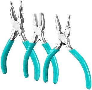 MeilsurY 3-Piece jewelry pliers set includes a 6-in-1 bail making looping pliers, nylon jaw pliers, and Wire Looping and Bending plier tools for crafting, beading, and repairing