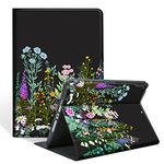 Azmyeuo Cover for iPad 9th/8th/7th Generation, Case for 10.2 Inch iPad 9th/8th/7th Generation 2021/2020/2019 - Premium Folio Stand Case - Auto Wake/Sleep and Multiple Viewing, Black Floral