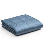 YnM Cooling Weighted Blanket with 100% Bamboo Viscose | 15 lbs for 90-150 lbs Individual, 48"x 72" | Luxury Cooler Version Weighted Blanket, Blue Grey