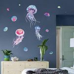 decalmile Jellyfish Wall Stickers Under The Sea Wall Decals Kids Nursery Bedroom Bathroom Window Wall Decor