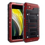 Beeasy Case for iPhone SE 2022/SE 2020 Shockproof Waterproof Built-in Screen Protector,Metal Cover Tough Heavy Duty Amour Military Protective, Full Body Drop Proof Bumper for Outdoor Sport,Red