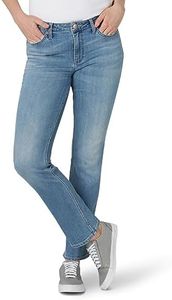 Lee Women’s Petite Legendary Mid Rise Straight Leg Jean, Anchor, 4 Petite