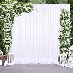 10x10FT White Backdrop Curtain for Parties Wedding White Photo Backdrop Curtains Drapes Fabric for Baby Shower Party Background Decorations