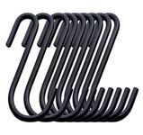 ilauke 32 Pack Heavy Duty S Hooks Black S Shaped Hooks Hanging Hangers Hooks for Kitchen Bedroom and Office