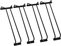 MBCARE Wine Glass Rack, Under Cabinet Wine Glass Holder Alloy Steel Stemware Glass Rack - Hanging Stemware Wine Glass Holder For Kitchen Cabinet & Bar (4 Pack) Black, Hanging Shelves