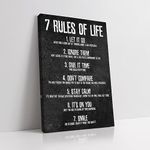 Motivational Quotes Wall Art, 7 Rules Of Life Sign Wall Art For Men Motivational Posters, Read Signs Inspirational Canvas For Classroom High School Motivational Posters For Bedroom Boys Room Home Office Positive Affirmations Wall Decor