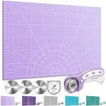 Miuzei Rotary Cutter Set with A3 Self-Healing Cutting Mat, Crafting Cutting Mat Cutting Board, 3-Layer PVC Double Sided Mat with 45mm Fabric Cutter for Cutting/Sewing/Crafts/Quilting