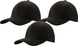 MFAZ Morefaz Ltd Set of 3X Men's Baseball Cap Cap Adjustable Strap Baseball Hat (UK, Alpha, One Size, L, Black)