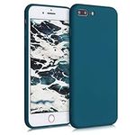 kwmobile Case Compatible with Apple iPhone 7 Plus/iPhone 8 Plus Case - Slim Protective TPU Silicone Phone Cover - Teal Matte