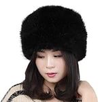 Women Men Winter Warm Faux Fur Hat Russia Cossack Hat Ushanka Trapper Hat Bomber Trooper Hat Novelty Animal Fox Wolf Hat Furry Thermal Hat Cap for Outdoor Hunting Skiing Snowboard Cycling Black